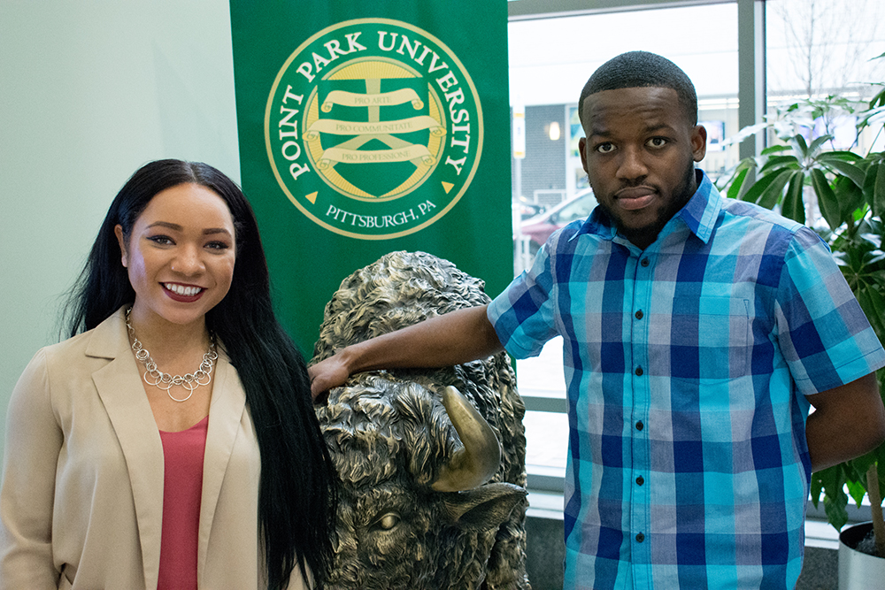 Pictured are accounting students Chereese Langley and Andre Bennett. | Photo by Brandy Richey